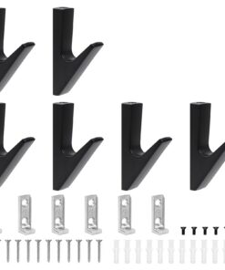 Zuyist 6 Stück Garderobenhaken Akustikpaneele Schwarz für Wohnzimmer Schlafzimmer Badezimmer Foyers Flure Aluminium Klei