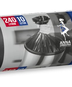 ANNA ZARADNA Reißfest Müllbeutel 240l | 10 Stück | Super Stark für Hausmüll & Büro - Müllsack Schwarz