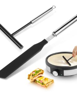 Crepes Verteiler und Spatel - Edelstahl, Teigverteiler für Crepes zu Hause Backen, Crepe Maker - Backwerkzeuge (2 Stück