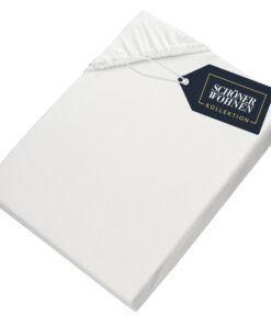 SCHÖNER WOHNEN Luxus Spannbettlaken 140x200cm - Matratzenbis 30 cm passt - Öko-Tex Zertifiziert - für Queen-Bett - Weiß