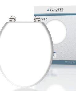 SCHÜTTE WC Sitz WHITE Holzkern Klodeckel für Badegäste im Badezimmer.White Klodeckel 84000