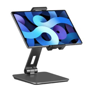 SHUOSUO iPad Pro/Air/Mini & Samsung Tab & Surface Pro & Kindle Fire Ständer Verstellbar & Faltbar, Schwerer Aluminium Ha