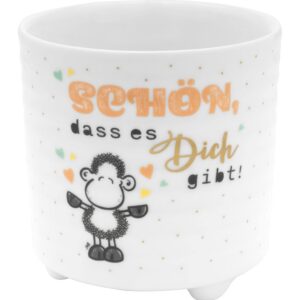 Sheepworld Blumenübertopf Motiv für Freundin | New Bone China Porzellan, 10 cm, Mehrfarbig | Weihnachtsgeschenk für Koll
