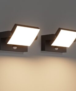 Klighten Außenwandleuchte für Balkon und Eingang Schwarz Warmweiß 3000K LEDs Motion Sensor IP65