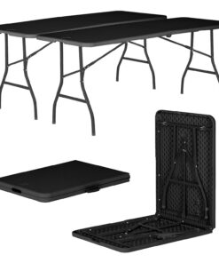Harbour Housewares Klappbare Tischböcke 180cm Schwarz 2er Set - Ideal für Picknick, BBQ, Camping & Garten