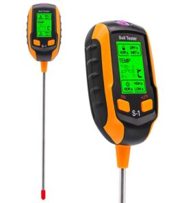 RUIZHI 4-in-1 Boden-Tester für Garten, Rasen & Gewächshaus mit pH-, Feuchtigkeits-, Temperatur- und Lichtmessung