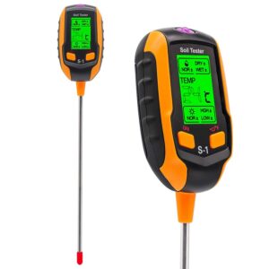 RUIZHI 4-in-1 Boden-Tester für Garten, Rasen & Gewächshaus mit pH-, Feuchtigkeits-, Temperatur- und Lichtmessung