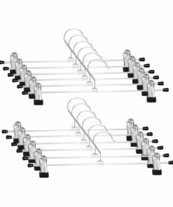 WEIDMAX Metall Hosenbügel mit Verstellbaren Clips, Anti-Rutsch Bügel für Kleidung, starke chromverarbeitete Hosenbügel f