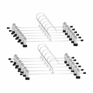 WEIDMAX Metall Hosenbügel mit Verstellbaren Clips, Anti-Rutsch Bügel für Kleidung, starke chromverarbeitete Hosenbügel f