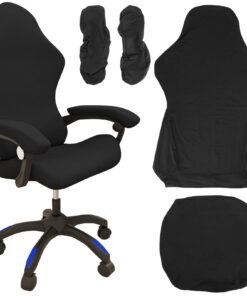 Gaming Stuhl Bezug Schwarze 4-Teiliges Washbar Set, Büro/Gaming Stuhlhussen, für Courts, Gaming & Büros, Drehstuhl Bezug