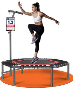 DH FitLife Fitness Trampolin in Studioqualität | Ø114cm 45 Zoll Mini Indoor Trampolin für Kinder & Erwachsene | stabil &