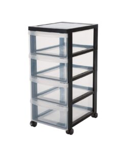 Kreher® Praktischer XL Schubladenwagen für Büro und Haushalt | Kreher® Robustes Schublade Rollwagen mit vier Schubladen