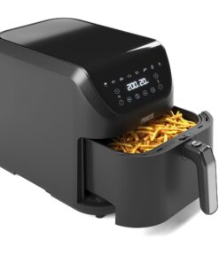 SlimFry Heißluftfritteuse Platzsparend Schwarz - 8 Programme & TemperatureINSTELLBAR - |000 W - 8L - BPA-frei