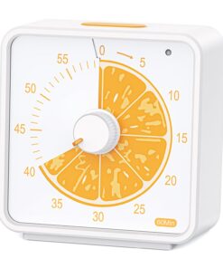 60-Minuten-Visueller Timer für Kinder - Countdown für Schule und Studium - Time Manager Tool mit Fruchtmuster (Orange)