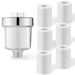 DBALL Wasserfilter Dusche Shower Filter für Badezimmer mit 6 Austauschbaren Filterelementen Effektiv gegen Wasserverunre
