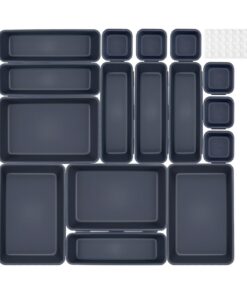16 Stücke Schubladen Organizer mit 3 Größen - Kunststoff Ordnungssystem für Küche, Bad & Makeup Schminktisch
