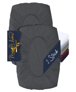 2er Pack Nackenstützkissen Bezug S (30-35 x 45-50 cm) Anthrazit - Spannbezug für Kopfkissen