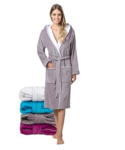 Twinzen Bademantel Damen - 100% Baumwolle, weich und komfortabel - OEKO-TEX zertifiziert