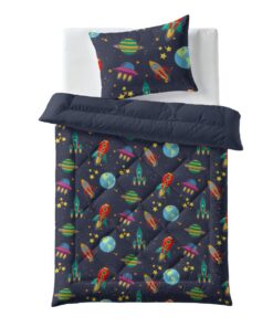 Zelesta Kiddybed Kinderbettwäsche Space Dream 135x200 - Waschbar ohne Bezug - Winterdecke und Sommer-Bettdecke - 4 Jahre