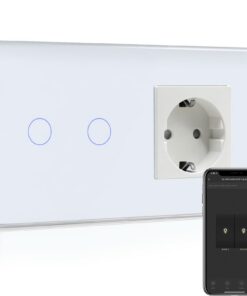 BSEED WiFi Smart Lichtschalter kompatibel mit Alexa und Google Home 2 Fach 1 Weg Weiß (Neutralleiter erforderlich) BSE