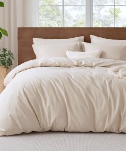 Lanqinglv OEKO-TEX STANDARD 100 Romantisch und Elegant Microfaser Bettwäscheset 220x240cm Beige Doppelbett Reißverschlus
