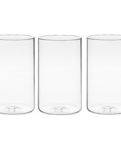 Winter Shore 15 cm hohe gläserne Vasen für Hochzeitsdeko - Durchsichtige Glasschalen mit Kerzen & Blumen - 3er-Pack Vase