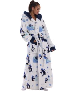 Surwin Flauschig Bademantel Lang für Damen und Männer Warm und Komfortabel für den Winter
