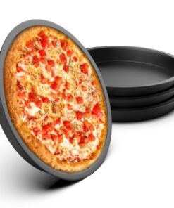 Pizza Backblech Ø 20cm Set 4 Stück Edelstahl Backen Ideal für Familie | Ungiftige Pizza Backblech Ø 20cm 4er Set Edelst