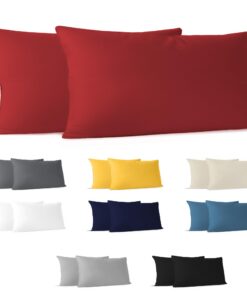 Kissenbezug 40 x 80 (Set mit 2) - Resistent und Hypoallergen - Für Kissen 40 x 80 cm - 100% Jersey Baumwolle - Rot - Dre