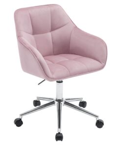 WOLTU Homeoffice Stuhl, höhenverstellbar, für Büro und Wohnzimmer, Rosa+Silber, BS145rsw
