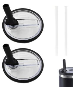 SULIUDAJI Leak Proof Straw Lid Replacement Pack Of 2 Tumbler Covers, Reusable 40 Oz Cups, Leak Proof & Dustproof Cup Acc