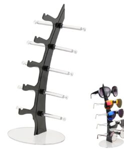 Brillenhalter Für 5 Brillen Rack Schwarz | Brillenständer Mehrere Brillen Zur Aufbewahrung | Sonnenbrille Rack für Präz
