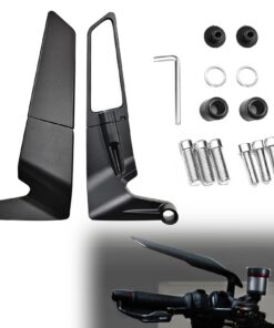 WingFly Spiegel Motorrad Motorrad Spiegels unten mit 360° und Lenkerendenspiegel für Motorräder und Motorroller, univers