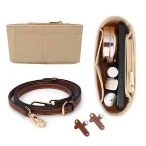 KQWVZ Schultergurt und Organizer für Longchamp Mini Tasche Damen - Filz MiniBag Organizer mit Mehreren Taschen, Schulter