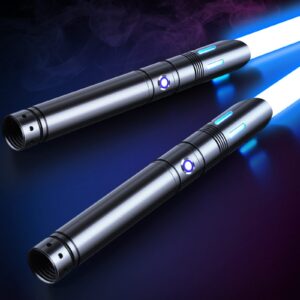 ANASABER S8 Duell-Lichtschwert - 2 in 1 RGB 12 Farben mit Metallgriff für Kinder & Erwachsene - Halloween Cosplay
