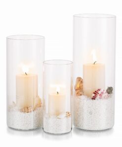 Kerzenhalter Glas Set Hochzeit Tischdeko Modern Windlicht (M+L+XL, 1 Satz) Kerzenhalter Glas Set Teelicht Hochzeit Dek