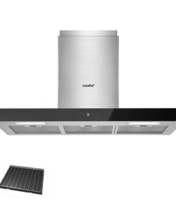 COMFEE' A+++ Dunstabzugshaube 90cm Abzugsauf der Wand mit 650m³/h Saugleistung & 4 Geschwindigkeiten
