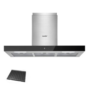 COMFEE' A+++ Dunstabzugshaube 90cm Abzugsauf der Wand mit 650m³/h Saugleistung & 4 Geschwindigkeiten