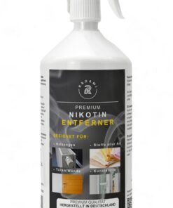 Nikotinentferner 1000ml Nikotinreiniger für Raumgeruch & Surfaufbeweise | Starkes Fett- & Nikotinloeser fuer Haushalt &