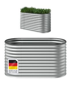 STEELSØN Hydra Hochbeet aus Metall – perfectes Gemüsebeet für Garten & Balkon – Silberfarbenes Kräuterbeet 160x80x80 cm