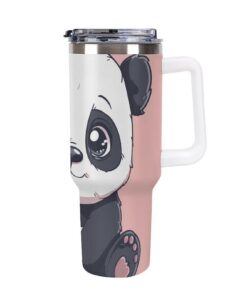 3D-Druck Panda Isolierter Edelstahl Becher - Hält Getränke Heiß / Kalt - Auslaufsicher Mit Strohhalm 40oz - Langlebiges