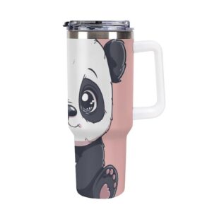 3D-Druck Panda Isolierter Edelstahl Becher - Hält Getränke Heiß / Kalt - Auslaufsicher Mit Strohhalm 40oz - Langlebiges