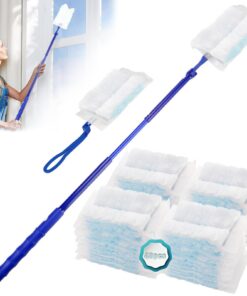 40 Stück Staubmagnet Duster für Swiffer Staubwedel Teleskop Set - Ideal für Häuser mit Haustieren - Langer Teleskopstiel