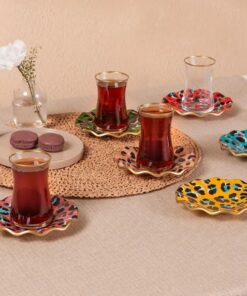 Karaca Leona 12-teiliges Teeservice - Elegantes Porzellanservice für 6 Personen - Feinster Teegenuss bei Produktivität u