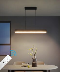 Klighten LED Pendelleuchte, Wohnzimmer, dimmbar, Verstellbare Leuchte, moderne Design, Schwarz, 60/20W