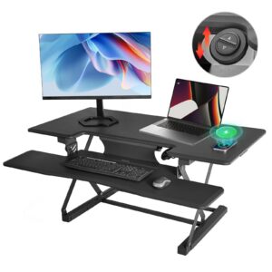 Roomark Elektrisch Höhenverstellbarer Schreibtisch für Büro und Heimgebrauch, Stehpult mit USB & Type-C Ladeanschluss un