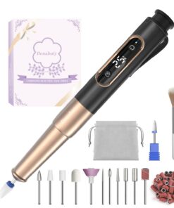 Denabuty Elektrische Nagelfeile Schwarz 25000 u/Min USB Wiederaufladbare 12 in 1 Fräser Maniküre Pediküre Set