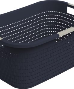 Rotho Country Wäschekorb | 40l Kapazität, BPA-frei aus PP, blau für die whole family | ideal für das Waschzimmer |ietet