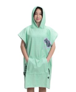 HOMELEVEL Badeponcho für Kinder & Teenager - Strand & Schwimmbad Poncho mit Kapuze - OEKO-TEX STANDARD 100