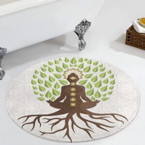 Veryday Chakra Baum des Lebens Luxury Schlafzimmer Teppich für Kinderzimmer Schmutzfangmatte White 60cm Veryday Chakra
